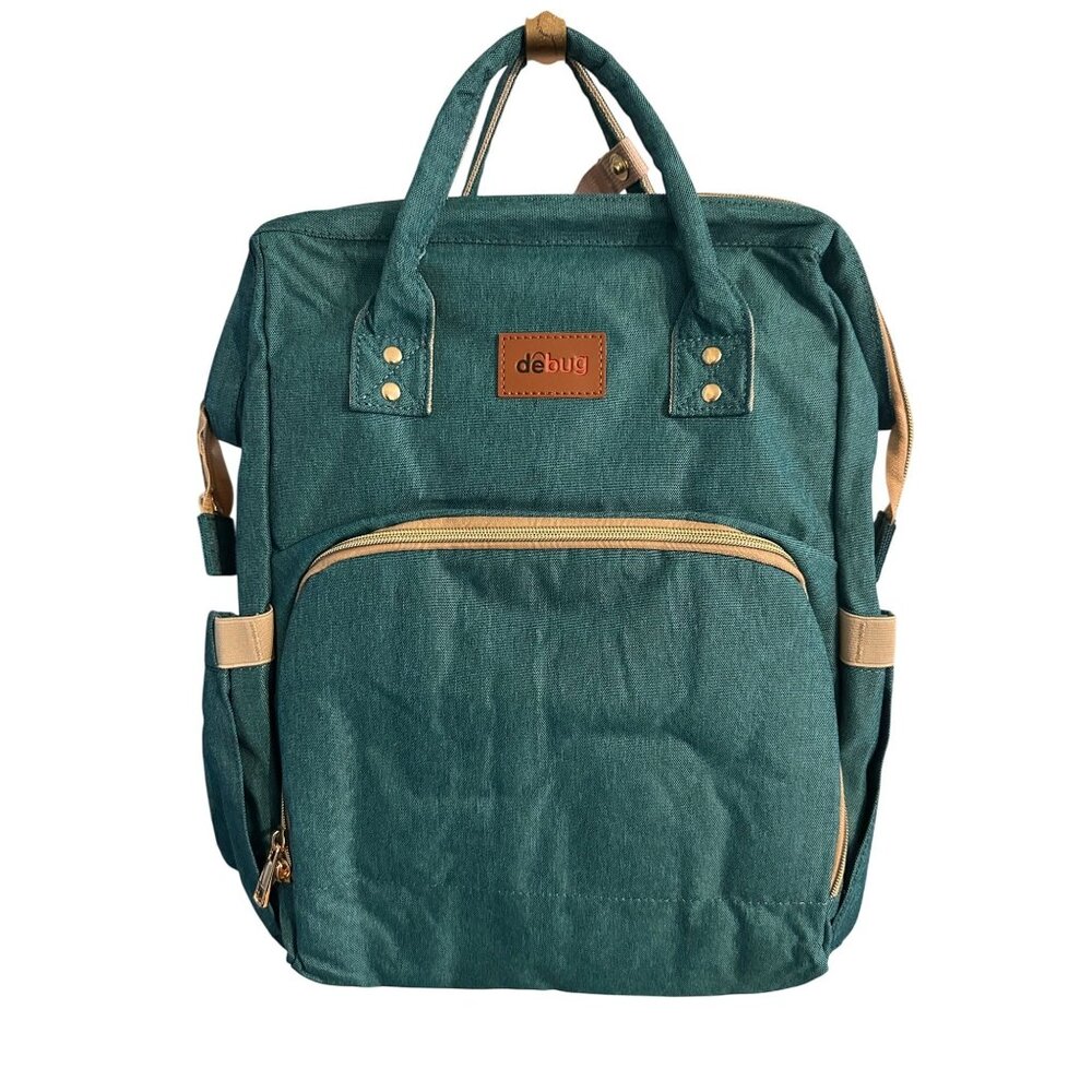 DEBUG Baby Diaper Bag Backpack Green Changing Station Large Capacity Waterproof